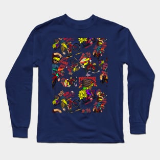 bike gang pattern Long Sleeve T-Shirt